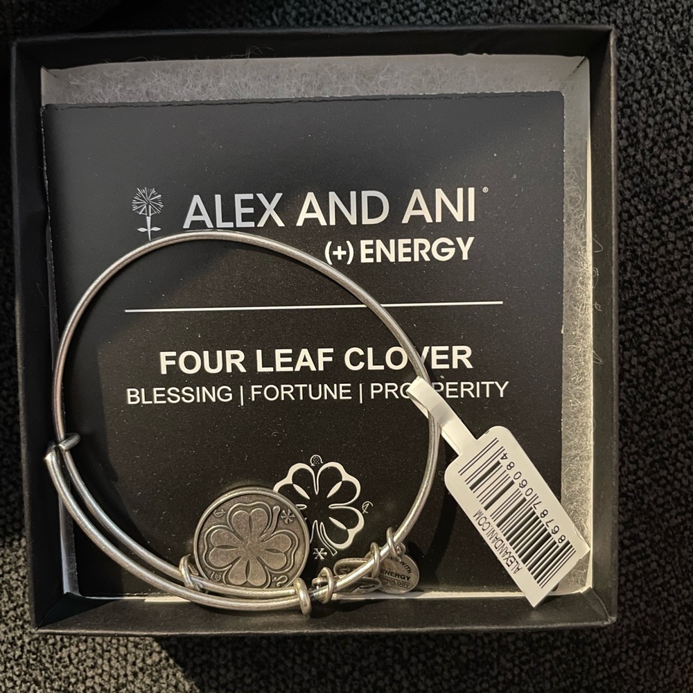 NEW Alex and Ani Silver Four Leaf Clover Bracelet